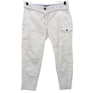 Tommy Hilfiger Cargo Pants‎ Womens 10 White Minimalist Casual Sporty Utilitarian
